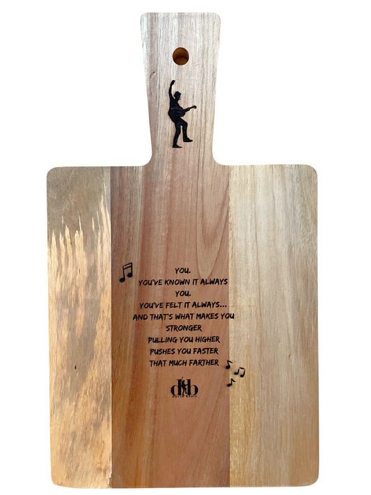 'Stronger Higher Faster' Wood Cutting Board 35x20cm
