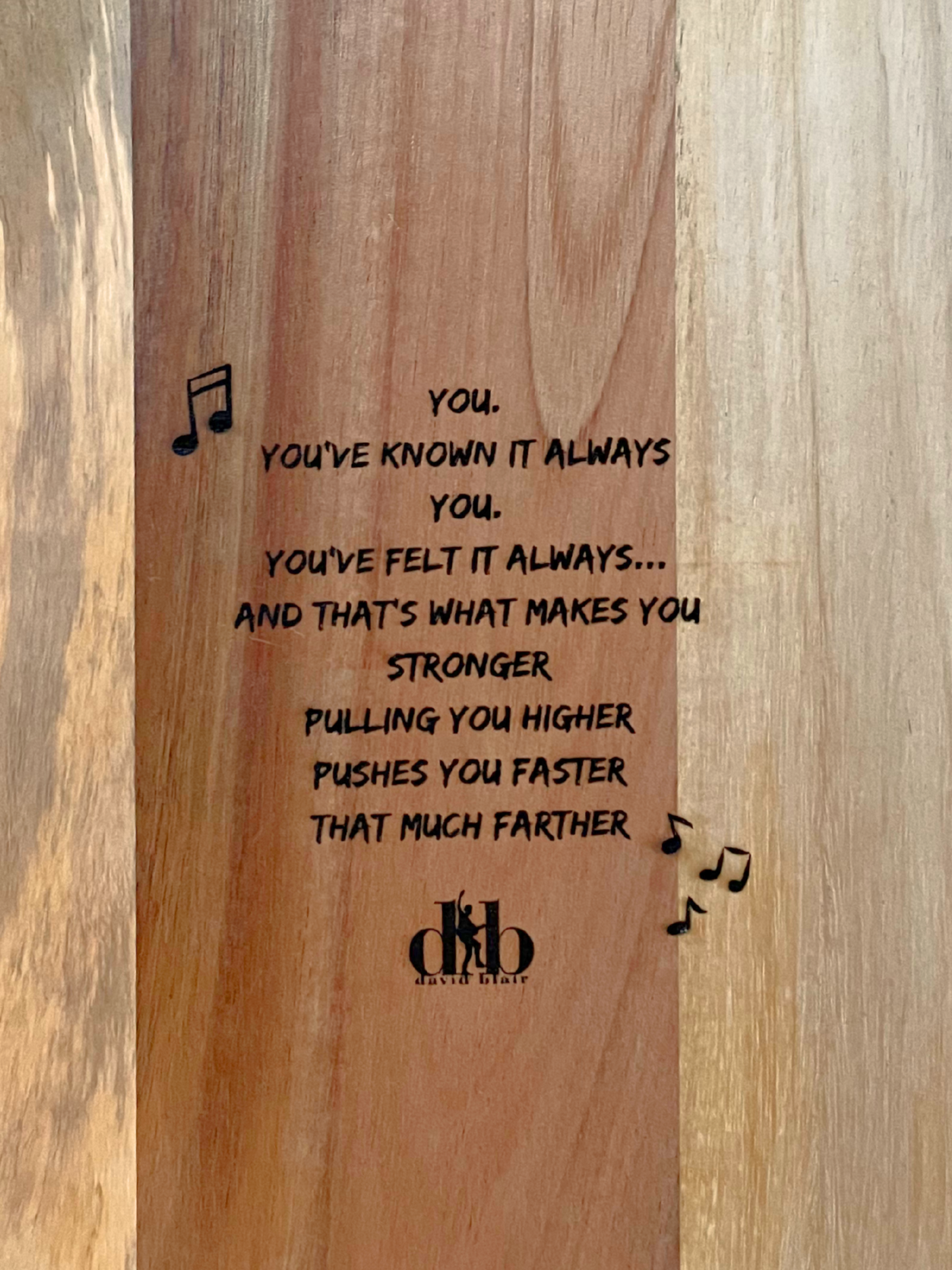 'Stronger Higher Faster' Wood Cutting Board 35x20cm