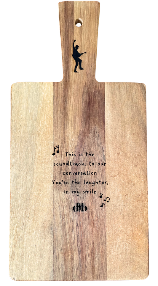 'This Is The Soundtrack' Wood Cheese Board 29x14cm
